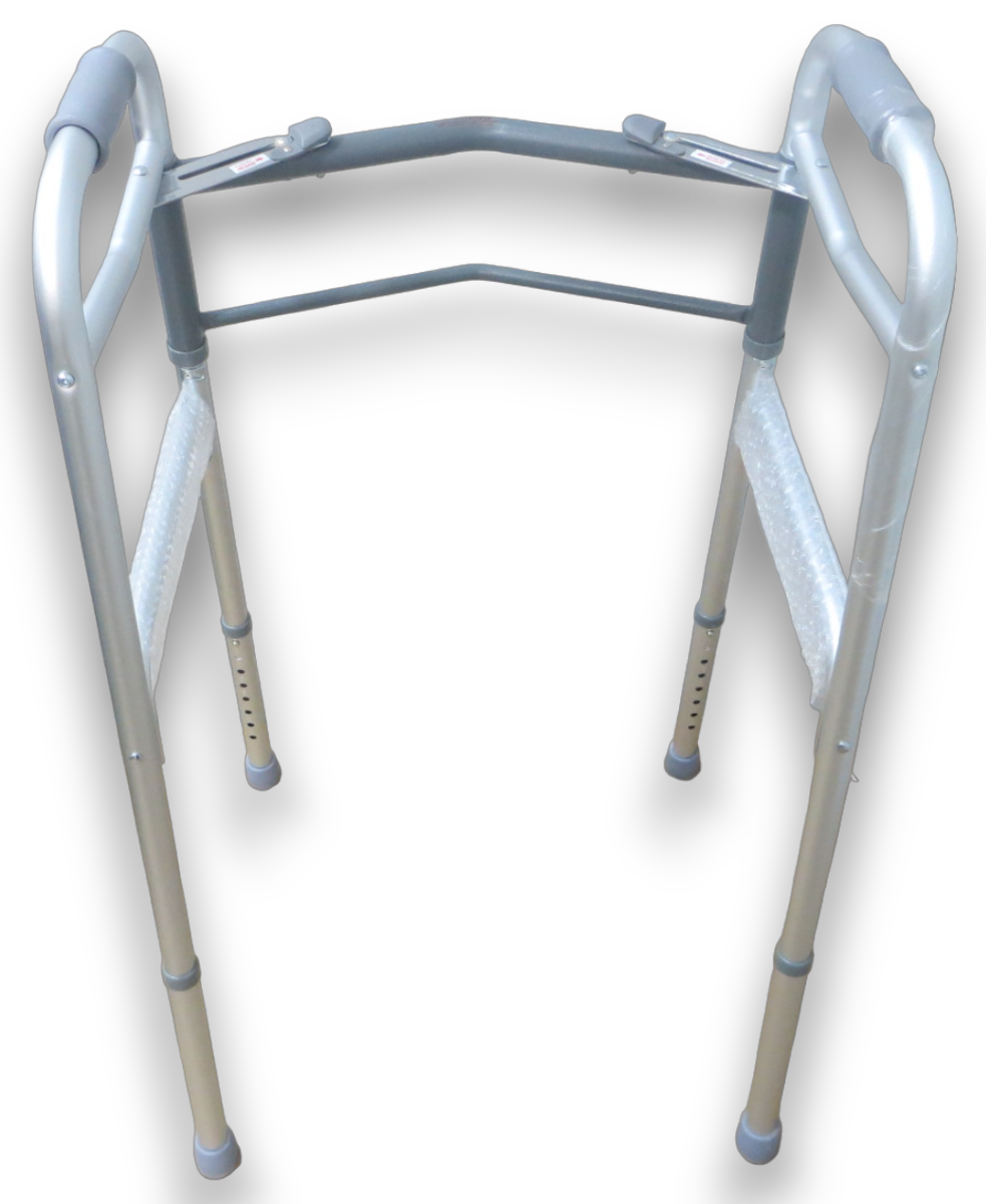 ANDADERA EN ALUMINIO DE 2 PUNTOS PLEGABLE Y PORTÁTIL.