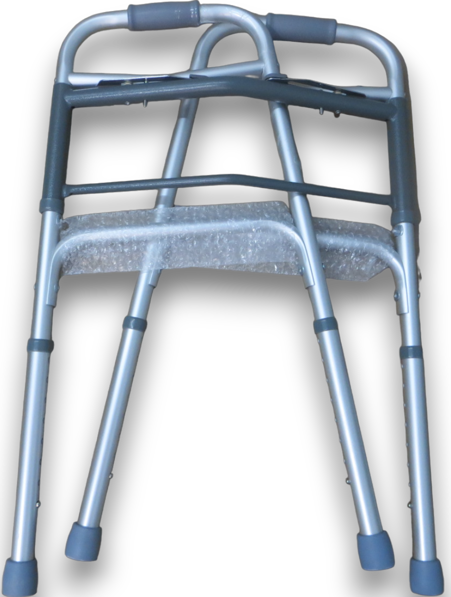 ANDADERA EN ALUMINIO DE 2 PUNTOS PLEGABLE Y PORTÁTIL.