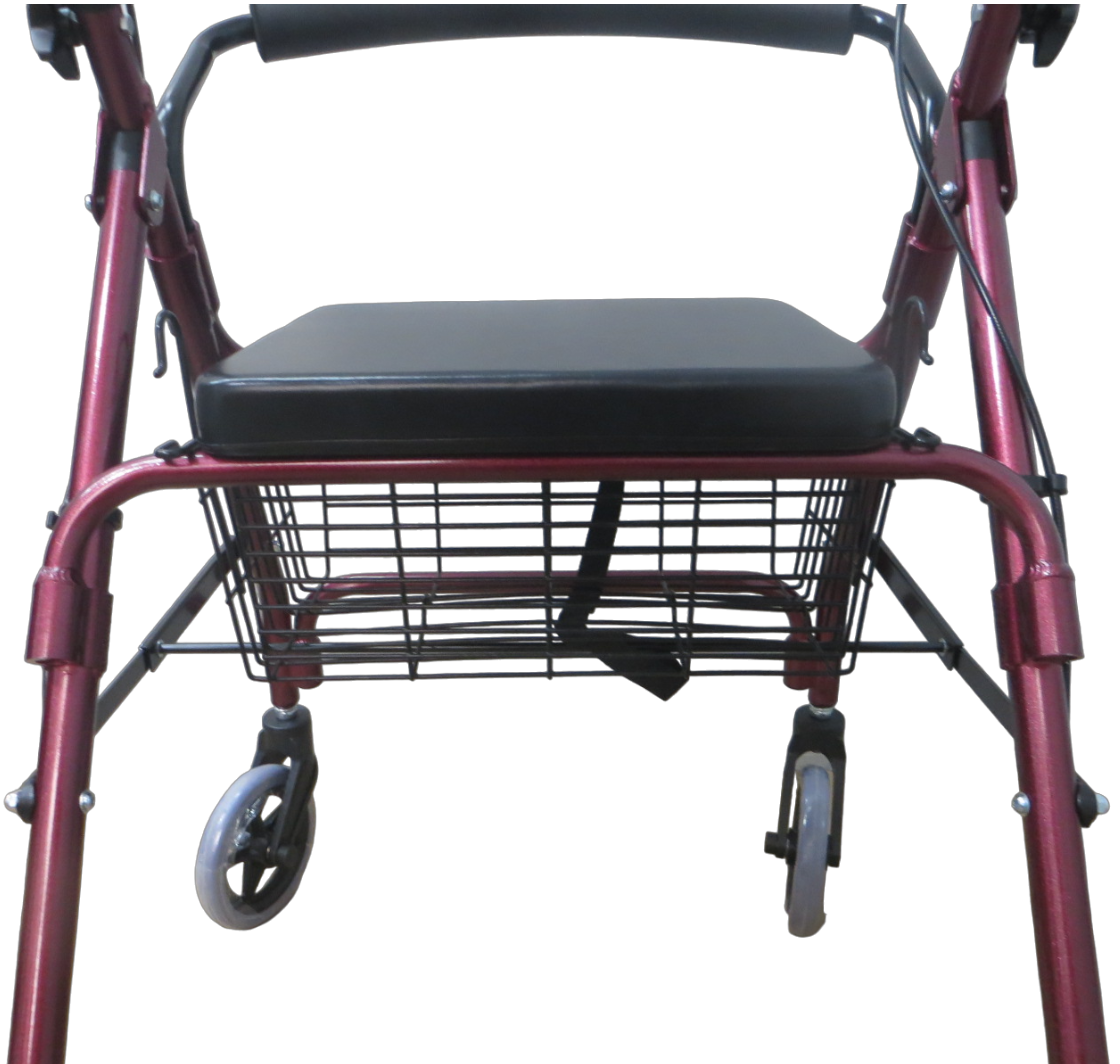 ANDADERA ESPECIAL DE CUATRO RUEDAS FRENOS Y ASIENTO / ROLLATOR.