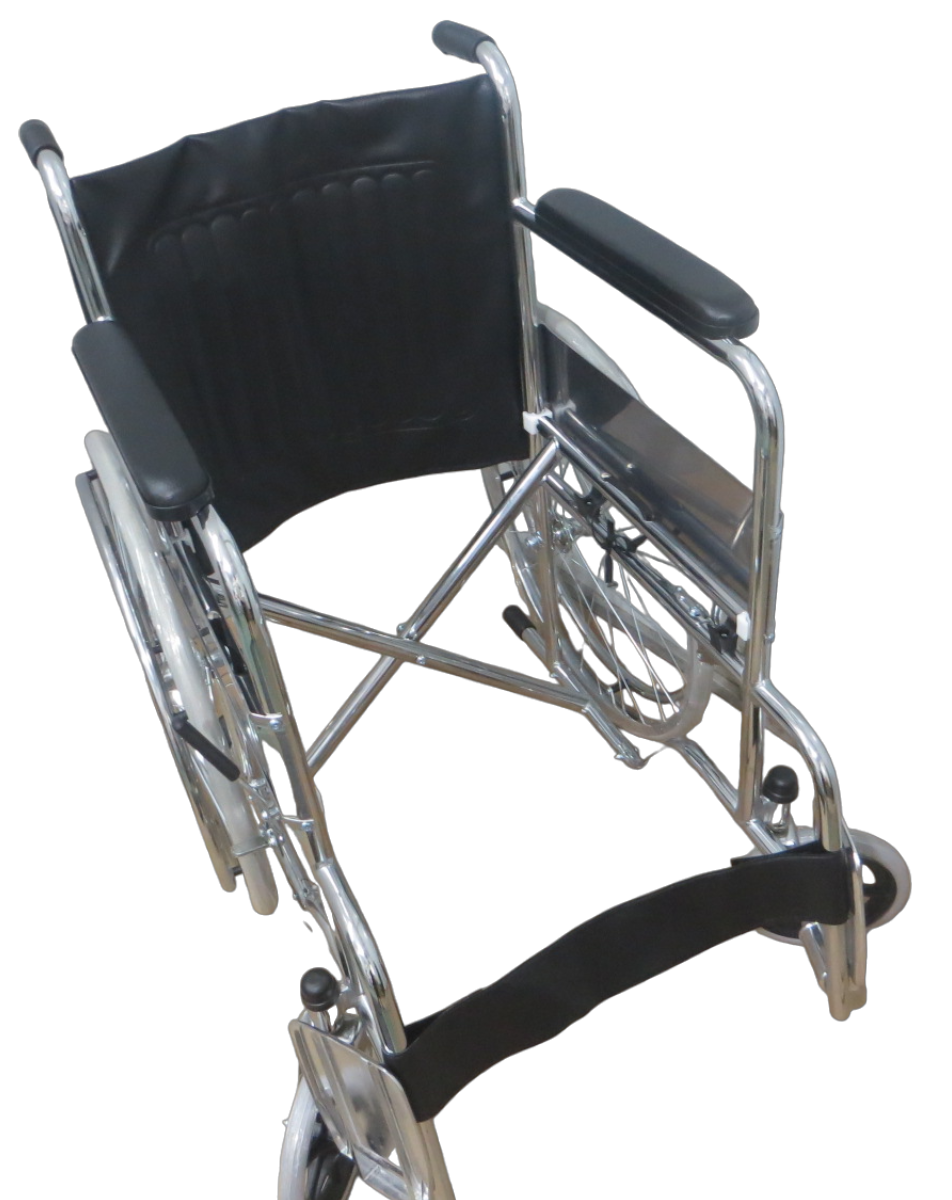 SILLA DE RUEDAS DOBLE FUNCIÓN PLEGABLE CON INODORO EXTRAÍBLE.
