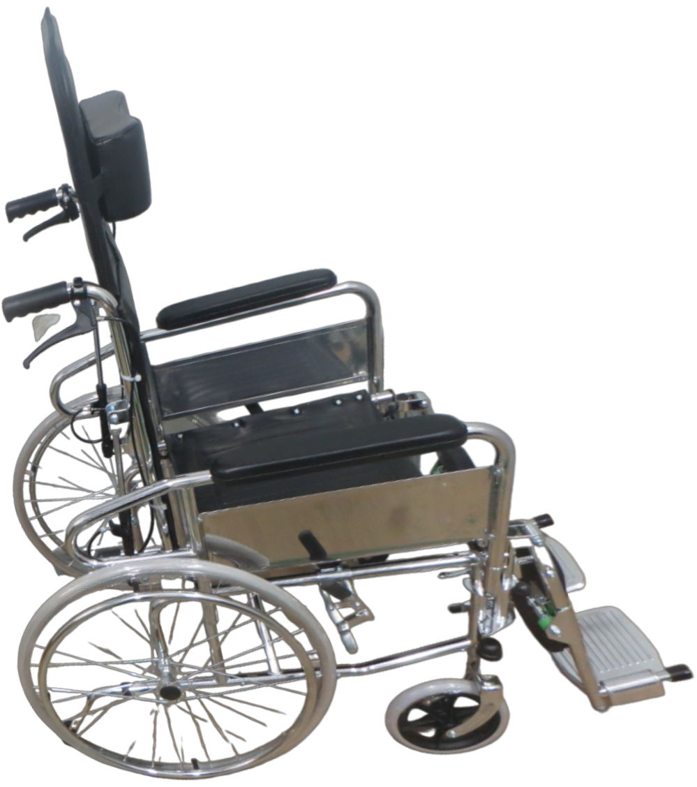 SILLA DE RUEDAS ORTOPÉDICA RESPALDO ALTO DESMONTABLE.