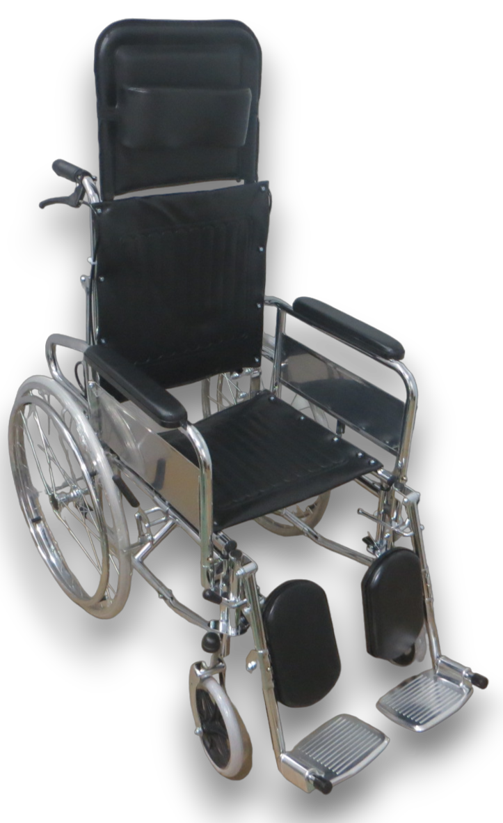 SILLA DE RUEDAS ORTOPÉDICA RESPALDO ALTO DESMONTABLE.