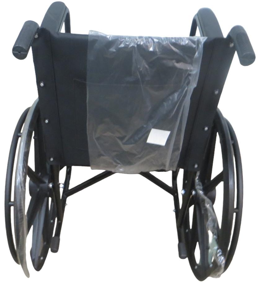 SILLA DE RUEDAS RIN ESTRELLA NEGRA ORTOPÉDICA ELEVACIÓN DE APOYA PIERNAS DESMONTABLES.