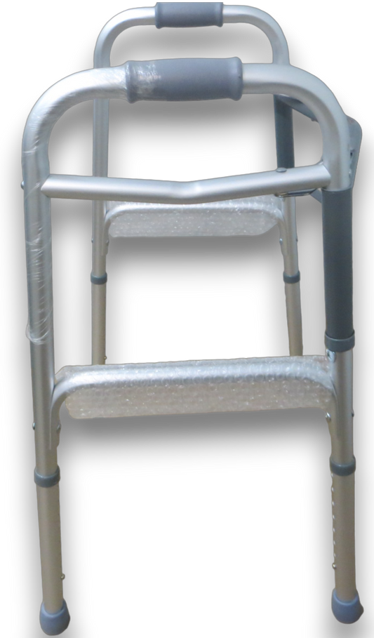 ANDADERA EN ALUMINIO DE 2 PUNTOS PLEGABLE Y PORTÁTIL.