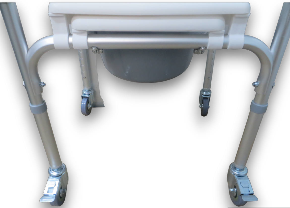 INODORO EN ALUMINIO PORTÁTIL Y PLEGABLE CON RODOS.
