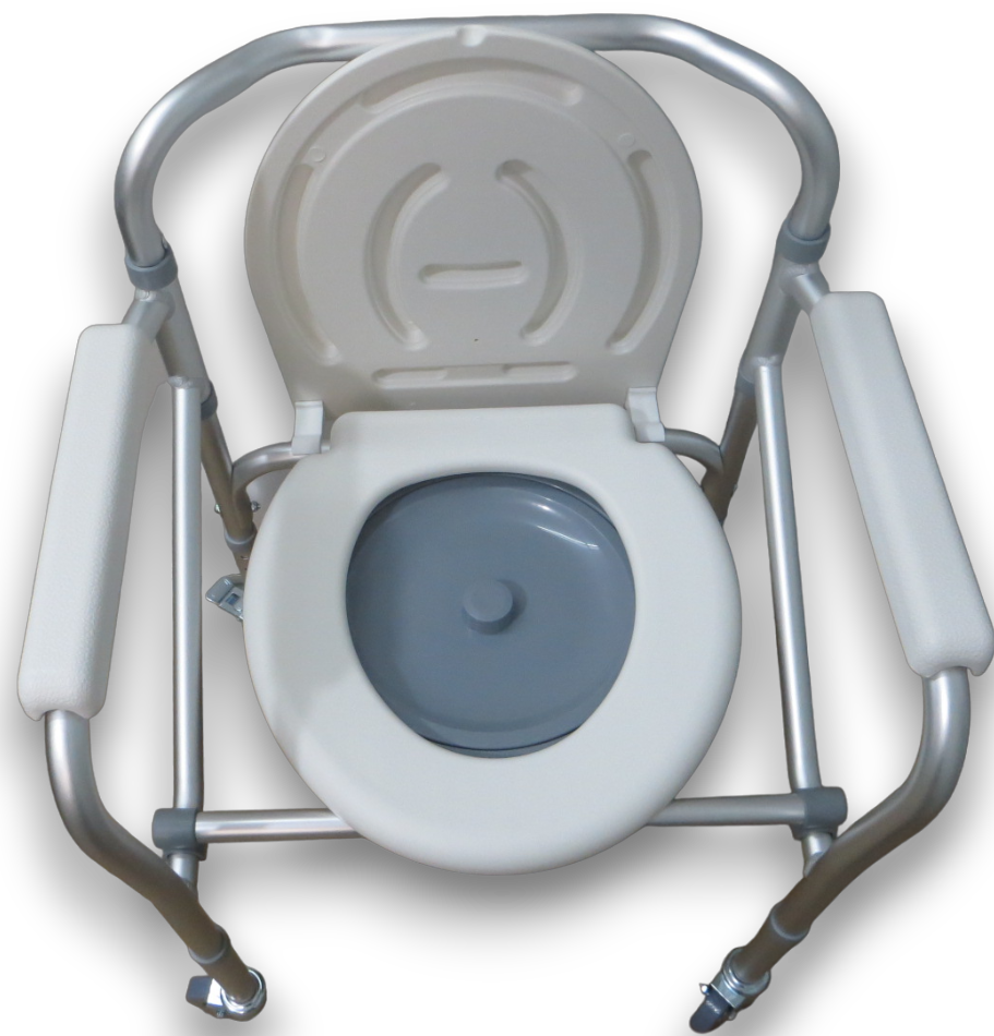 INODORO EN ALUMINIO PORTÁTIL Y PLEGABLE CON RODOS.